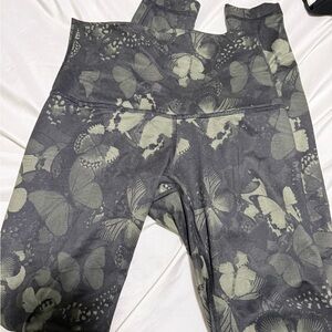 lululemon athletica Butterfly Print Leggings - Black and Green
